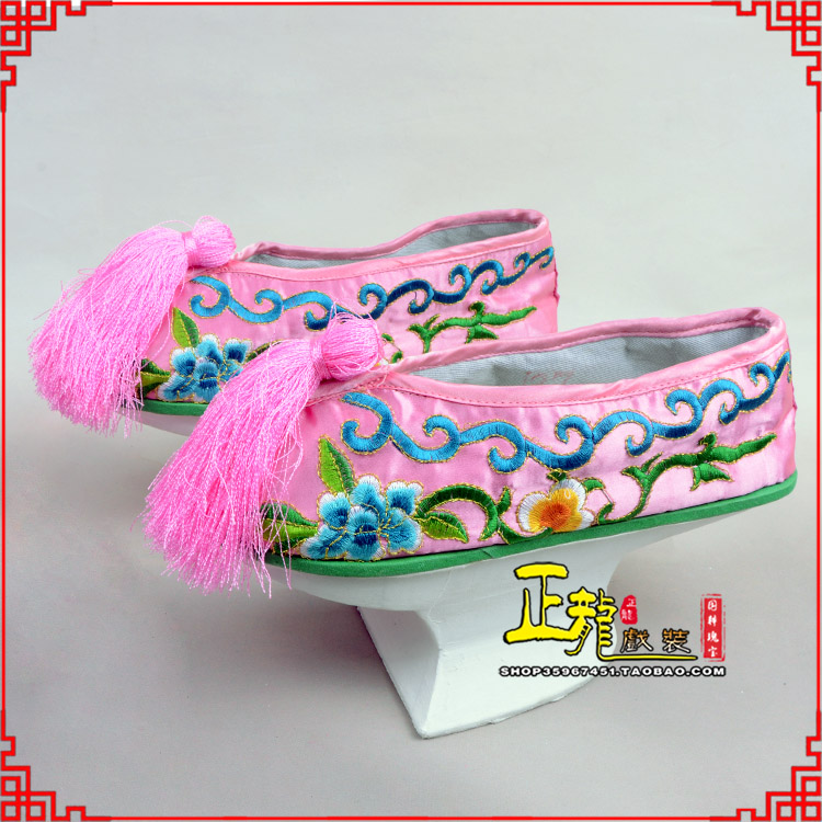 河南京越剧戏鞋花盆底清朝皇后贵妃宫女花盆底 旗鞋