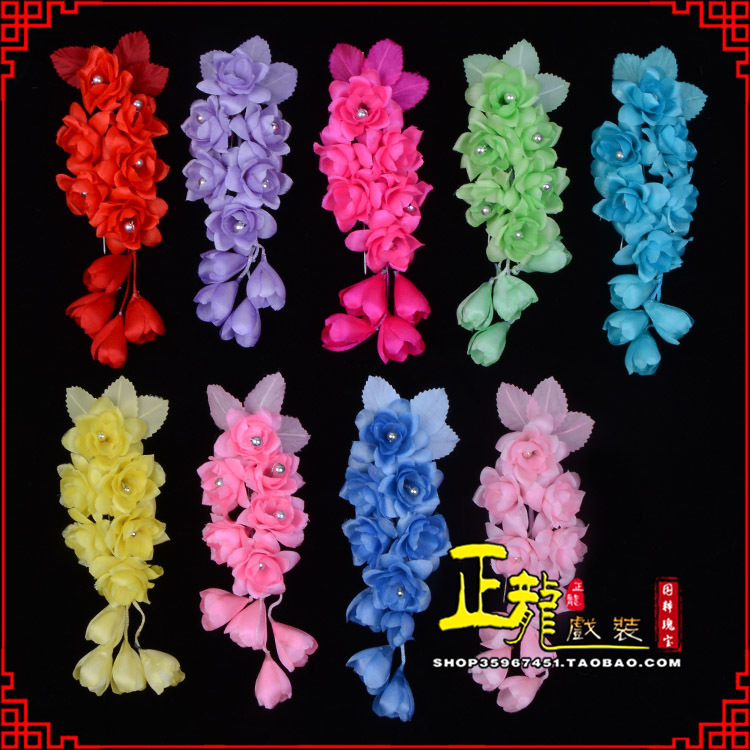 河南鬓花头饰小花头花 真丝绢花